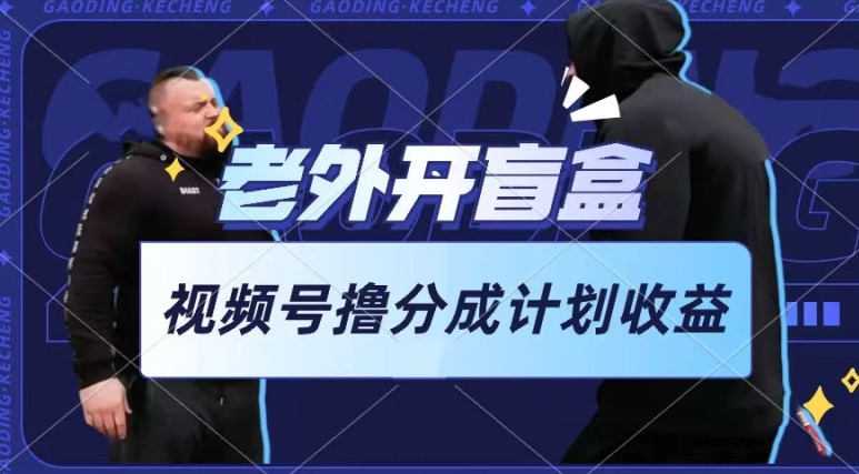 老外开盲盒视频，撸视频号分成计划收益，每天只需一小时，新手小白轻松上手【揭秘】-无痕资源库