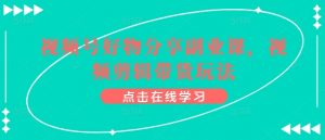 视频号好物分享副业课,视频剪辑带货玩法-无痕资源库