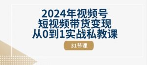 2024年视频号短视频带货变现从0到1实战私教课(31节视频课)-无痕资源库