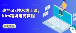 波兰olx技术线上课，kim跨境电商教程-无痕资源库