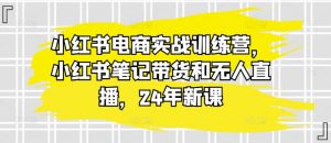 小红书电商实战训练营，小红书笔记带货和无人直播，24年新课-无痕资源库