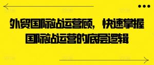 外贸国际站运营顾问，快速掌握国际站运营的底层逻辑-无痕资源库