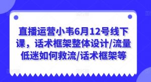 直播运营小韦6月12号线下课,话术框架整体设计/流量低迷如何救流/话术框架等-无痕资源库