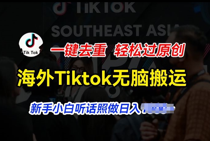 海外Tiktok短视频无脑搬运,一键去重轻松过原创,新手小白听话照做日入几张【揭秘】-无痕资源库