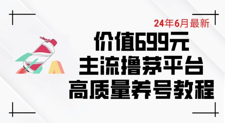 6月最新价值699的主流撸茅台平台精品养号下车攻略【揭秘】-无痕资源库