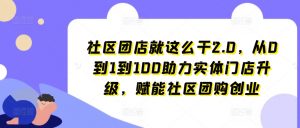 社区团店就这么干2.0,从0到1到100助力实体门店升级,赋能社区团购创业-无痕资源库