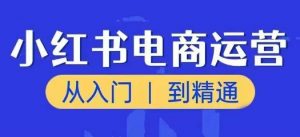 小红书电商运营课,从入门到精通,带你抓住又一个赚钱风口-无痕资源库