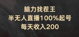 脑力找茬王,半无人直播100%起号,每天收入200+【揭秘】-无痕资源库