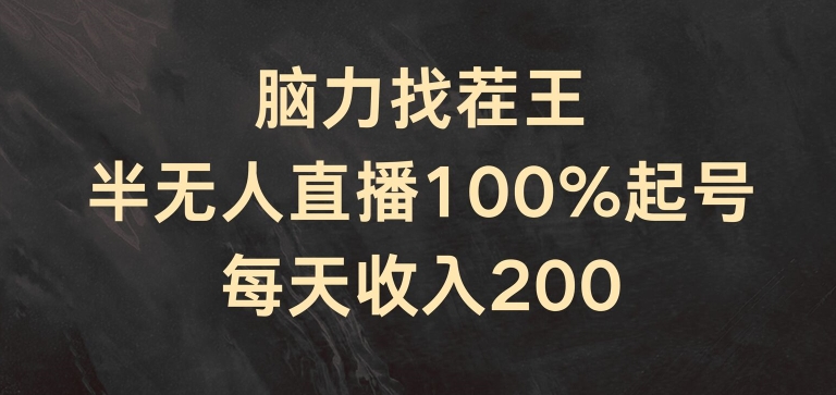 脑力找茬王,半无人直播100%起号,每天收入200+【揭秘】-无痕资源库