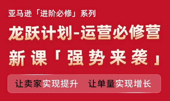 亚马逊进阶必修系列，龙跃计划-运营必修营新课，让卖家实现提升 让单量实现增长-无痕资源库