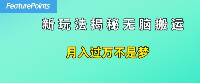 简单操作，每天50美元收入，搬运就是赚钱的秘诀【揭秘】-无痕资源库