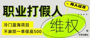 职业打假人电商维权揭秘，一单保底500，全新冷门暴利项目【仅揭秘】-无痕资源库