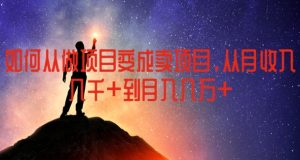 如何从做项目变成卖项目，从月收入几千到月入几万【揭秘】-无痕资源库