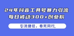 24年抖音工具号暴力引流，每日被动300+创业粉，创业粉捷径，卷死同行【揭秘】-无痕资源库