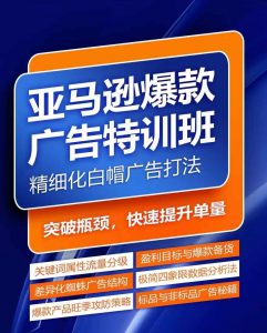亚马逊爆款广告特训班，快速掌握亚马逊关键词库搭建方法，有效优化广告数据并提升旺季销量-无痕资源库