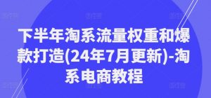 下半年淘系流量权重和爆款打造(24年7月更新)-淘系电商教程-无痕资源库