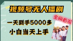 全网首发视频号无人播剧，拉爆流量不违规，一天到手5000多，小白当天上手，多号无限放大【揭秘】-无痕资源库