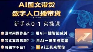 Ai图文带货+数字人口播带货，从0~1实操体系课-无痕资源库