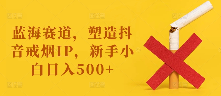 蓝海赛道,塑造抖音戒烟IP,新手小白日入500+【揭秘】-无痕资源库