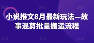 小说推文8月最新玩法—故事混剪批量搬运流程-无痕资源库