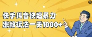 快手抖音快速暴力涨粉玩法，新手小白也能学会，一天1k+【揭秘】-无痕资源库