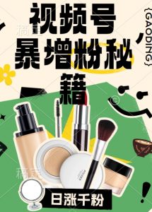 视频号涨粉方法，暴力起号，一天涨粉1000+，当天开橱窗【揭秘】-无痕资源库