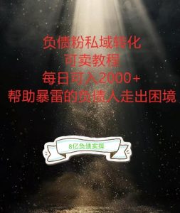 负债粉掘金计划，帮助负债者解决问题，债务规划，债务重组，最好的变现方式【揭秘】-无痕资源库