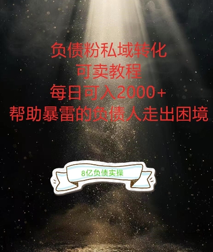负债粉掘金计划，帮助负债者解决问题，债务规划，债务重组，最好的变现方式【揭秘】-无痕资源库