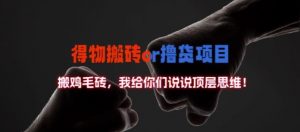 得物搬砖撸货项目?掰下数据，我给你们说说顶层思维【揭秘】-无痕资源库