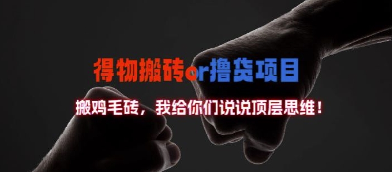 得物搬砖撸货项目?掰下数据，我给你们说说顶层思维【揭秘】-无痕资源库