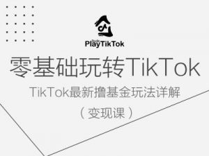零基础玩转TiKToK变现课，TikTok最新撸基金玩法详解-无痕资源库