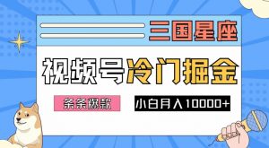 2024视频号三国冷门赛道掘金，条条视频爆款，操作简单轻松上手，新手小白也能月入1w-无痕资源库