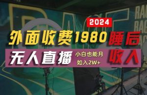 外面收费1980的支付宝无人直播技术+素材，认真看半小时就能开始做，真正睡后收入【揭秘】-无痕资源库