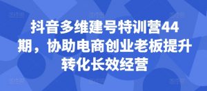 抖音多维建号特训营44期,协助电商创业老板提升转化长效经营-无痕资源库