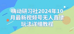 嗨动研习社2024年10月最新视频号无人直播玩法详细教程-无痕资源库
