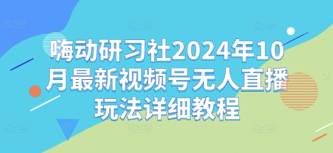嗨动研习社2024年10月最新视频号无人直播玩法详细教程-无痕资源库