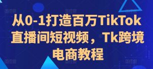 从0-1打造百万TikTok直播间短视频，Tk跨境电商教程-无痕资源库