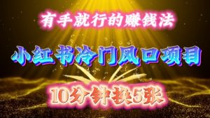 每天 10 分钟，小红书冷门风口项目开启，有手就行的搬运赚钱法，小白日入500 +【揭秘】-无痕资源库