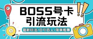 Boss直聘流量卡引流变现玩法，日引200+创业粉【揭秘】-无痕资源库