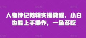 人物传记剪辑实操教程,小白也能上手操作,一鱼多吃-无痕资源库