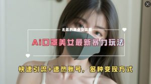 AI美女新玩法,超大流量+快速引流+速热账号-无痕资源库