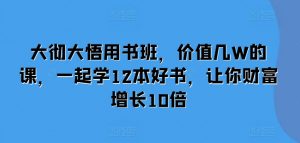 大彻大悟用书班，价值几W的课，一起学12本好书，让你财富增长10倍-无痕资源库