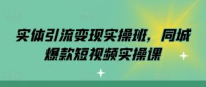 实体引流变现实操班，同城爆款短视频实操课-无痕资源库