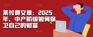 某付费文章：2025年，中产阶级如何保卫自己的财富-无痕资源库