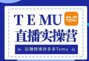 Temu直播实战营，玩赚跨境拼多多Temu，国内电商卷就出海赚美金-无痕资源库