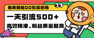 独家解密QQ里的引流密码,高效精准,实测单日加100+创业粉【揭秘】-无痕资源库