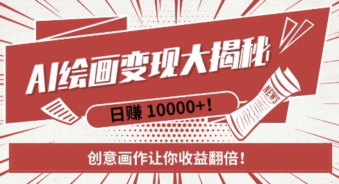 AI梦境绘画致富秘籍,复制粘贴,新手也能快速掌握,创意画作让你收益翻倍-无痕资源库