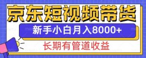 京东短视频带货新玩法,长期管道收益,新手也能月入8000+-无痕资源库