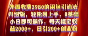 外面收费3980的闲鱼引流法，轻松易上手,0基础小白即可操作，日引200+创业粉的保姆级教程【揭秘】-无痕资源库