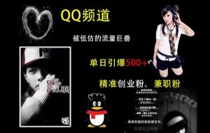 QQ频道：被低估的流量巨兽，单日引爆500+精准创业粉、兼职粉的引流秘籍-无痕资源库
